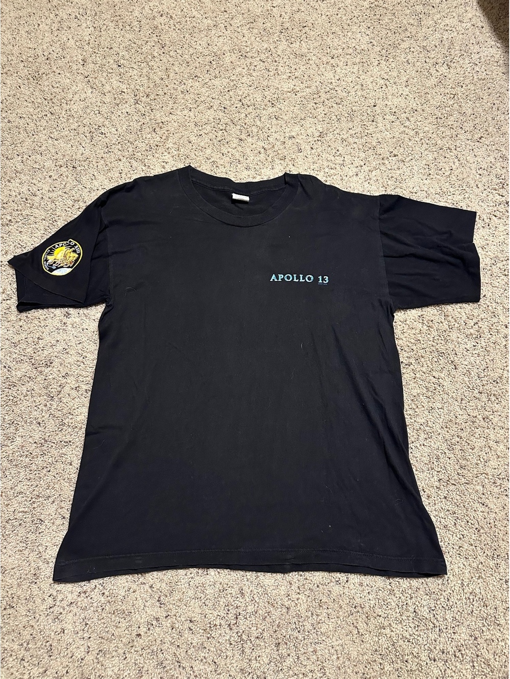 Vintage Apollo 13 Black Cotton T-Shirt Large